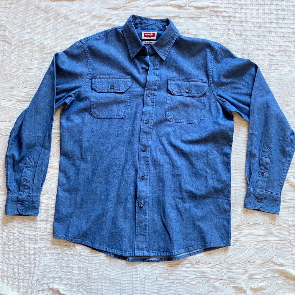 ☄️Wrangler Long Sleeve Denim Shirt Indigo Color